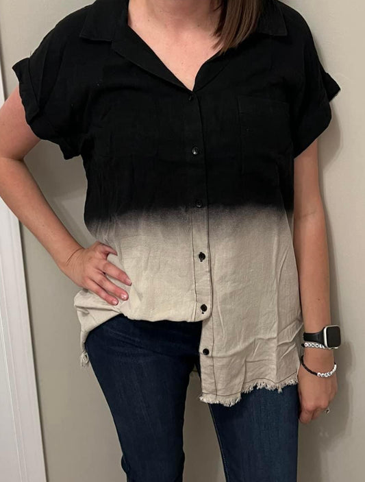 Black/tan faded top