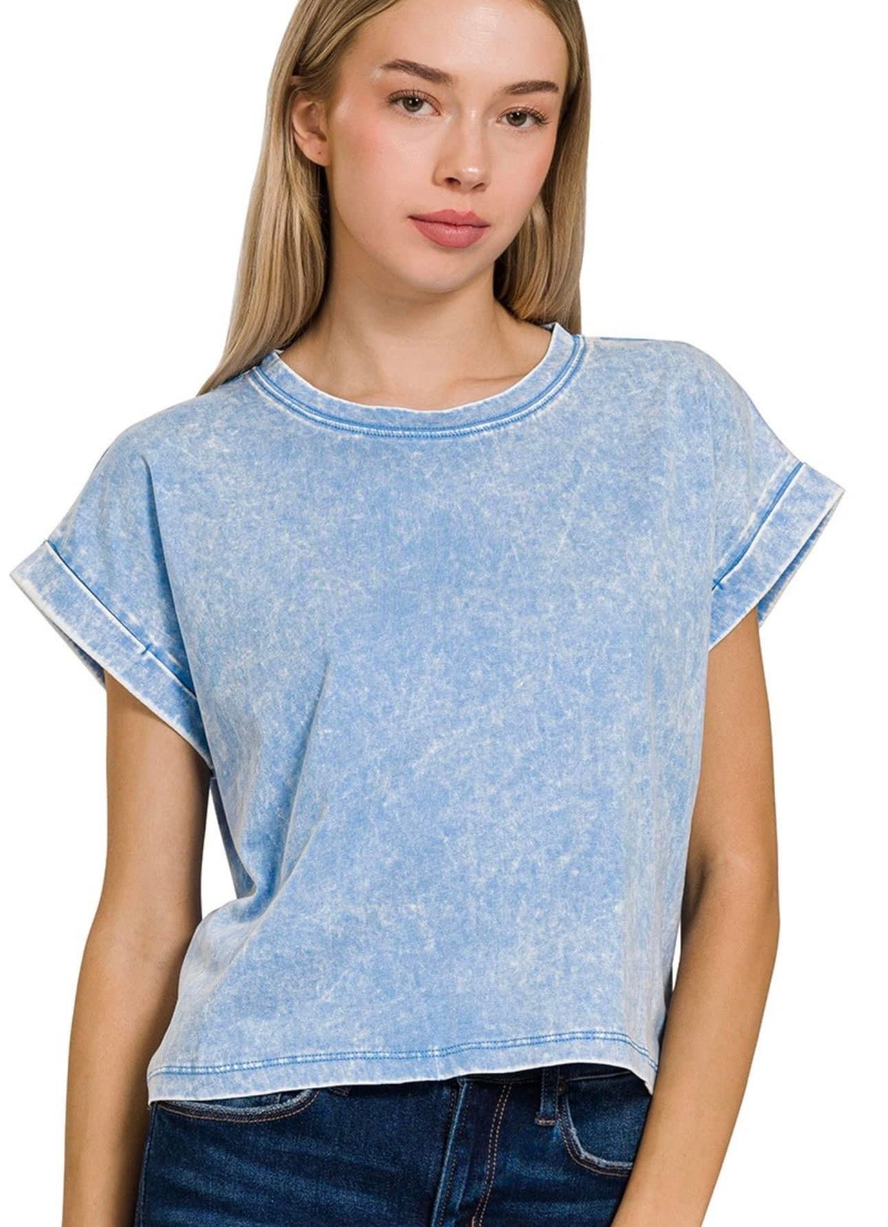 Baby blue women’s crop top