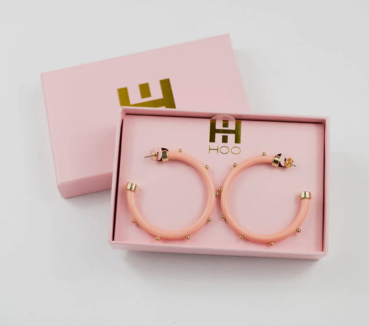 Blush pink earrings with gold